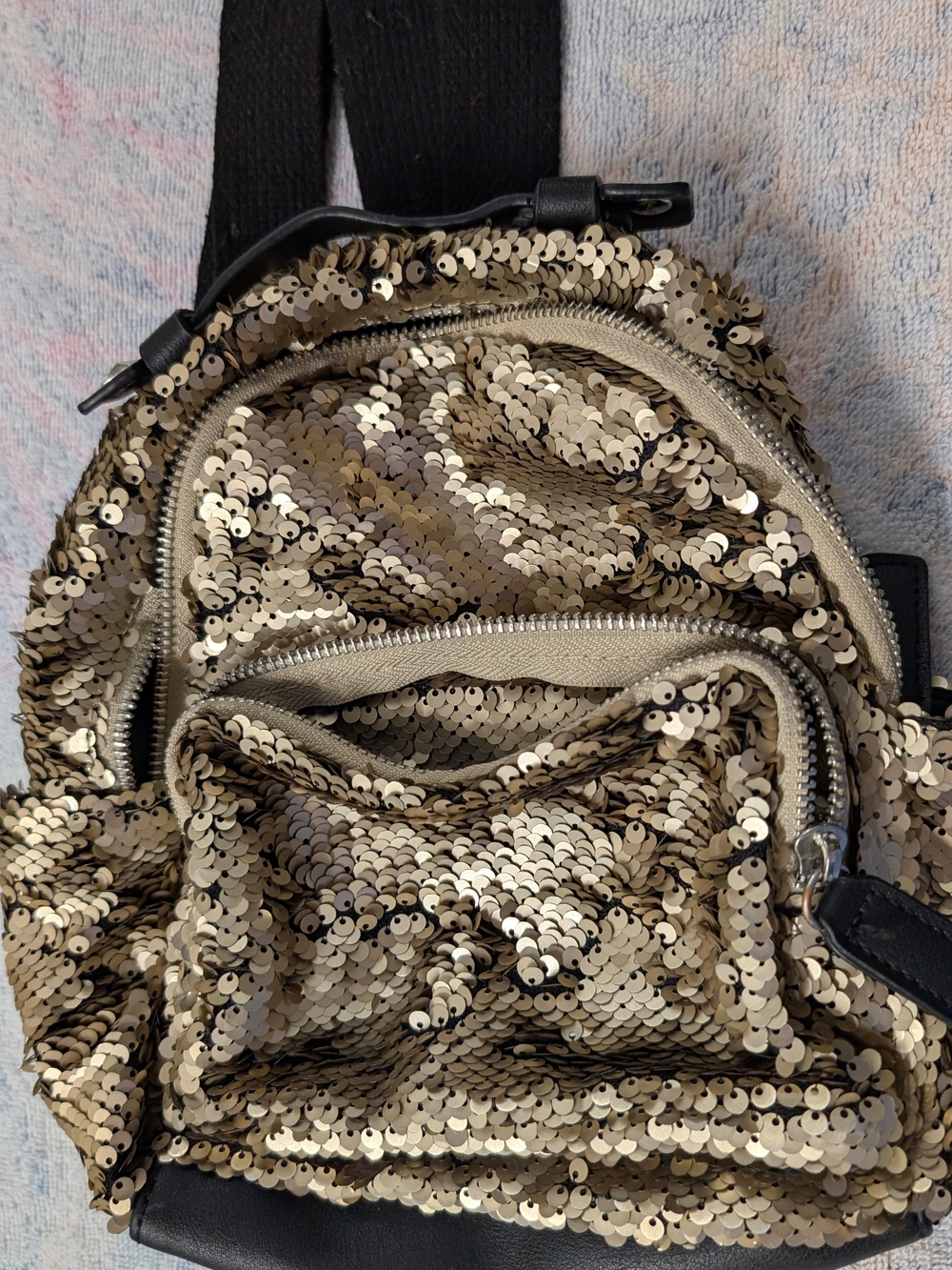 Sequin Mini Backpack - Gold